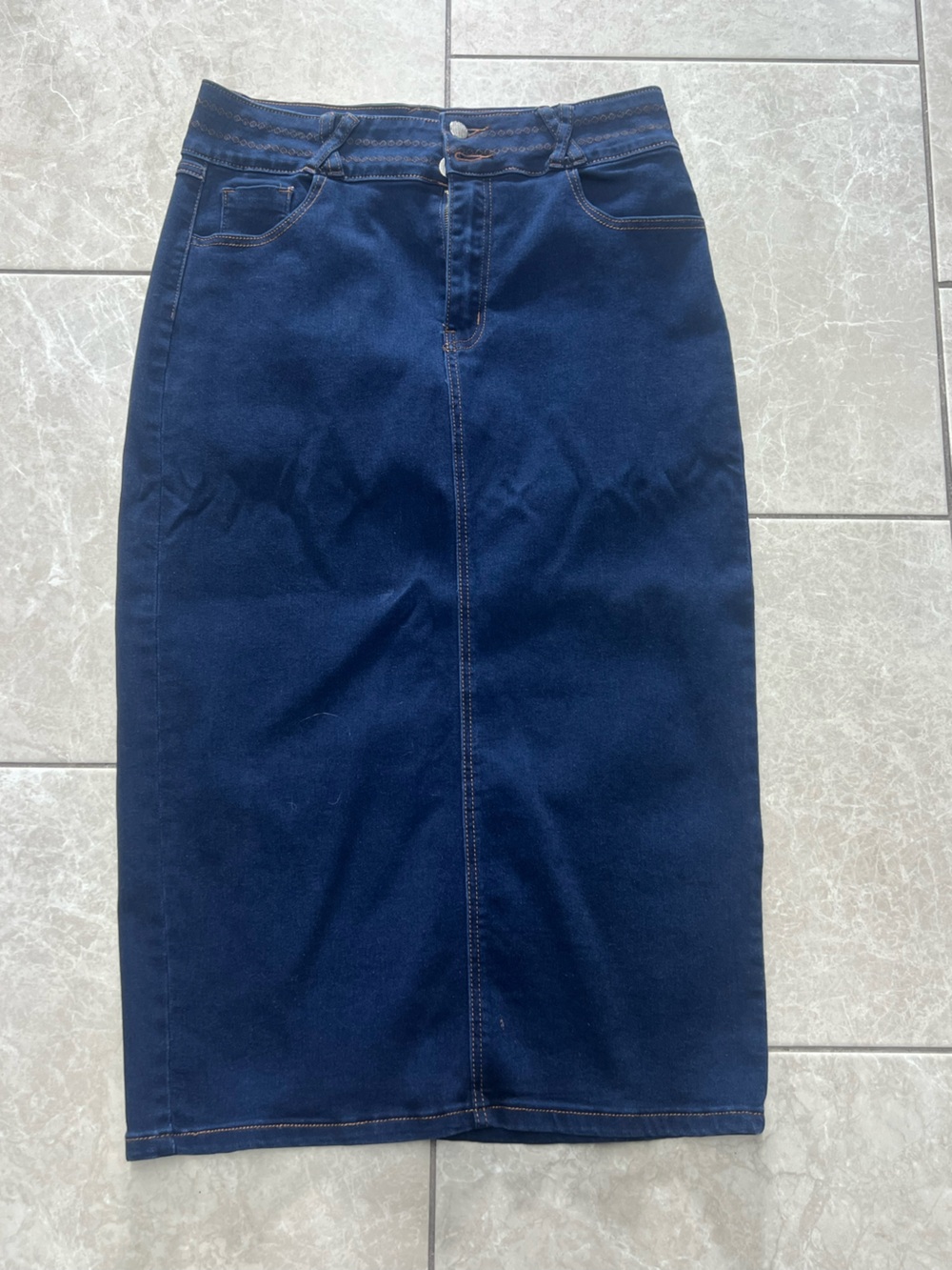 Women’s Dark Navy Denim Pencil Skirt